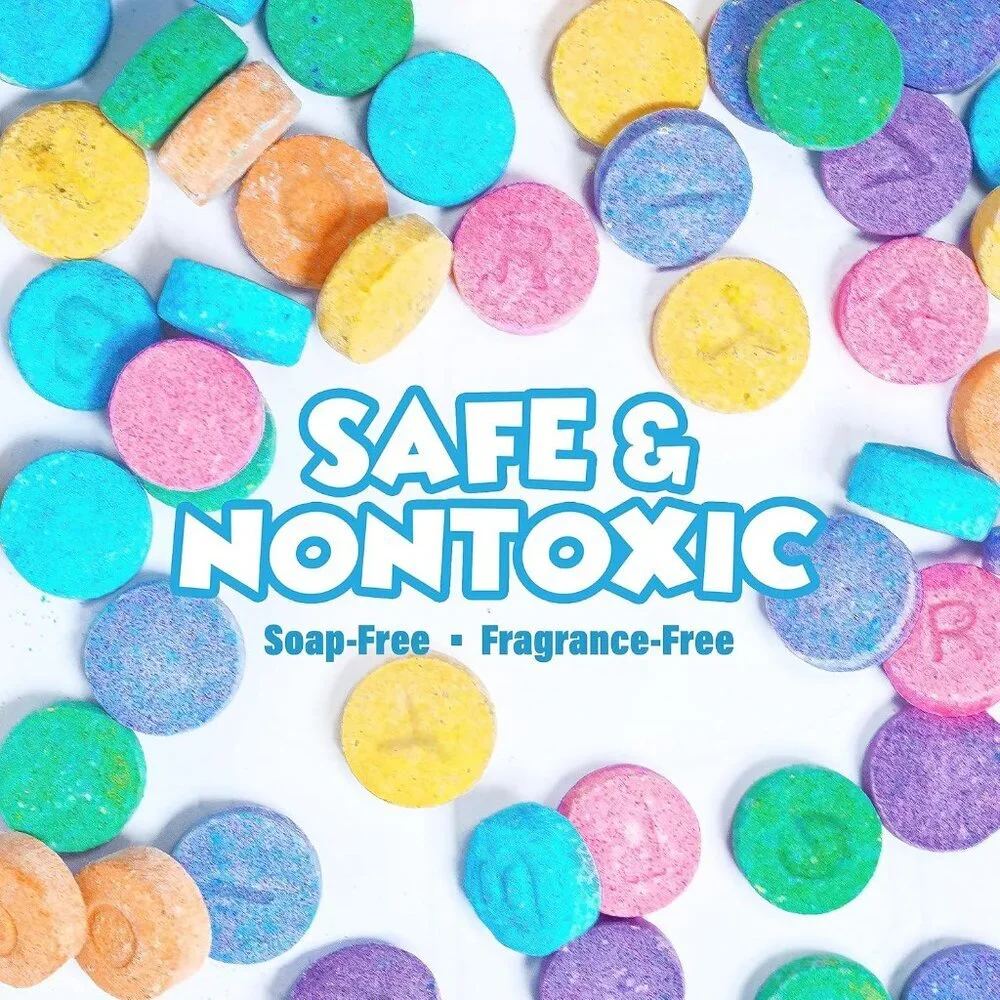 Bath Color Tablets for Kids, 150 Count | Nontoxic & Fragrance-Free | Fizzy & Viv